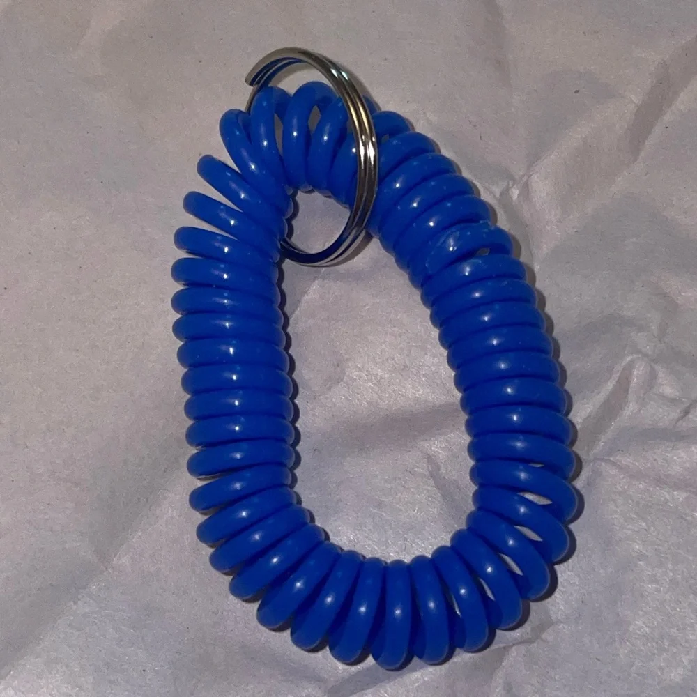 Blue Spiral tele cord Keychain